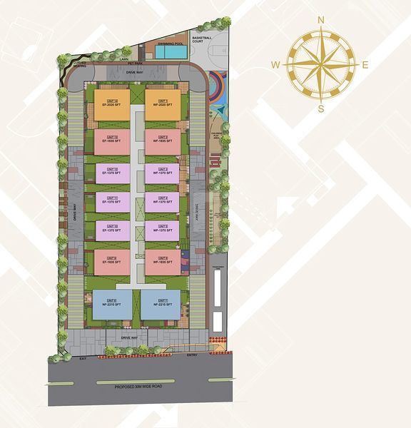 Detailed layout of SreeChaitanya Urban Abode, featuring properties for sale in Hyderabad.