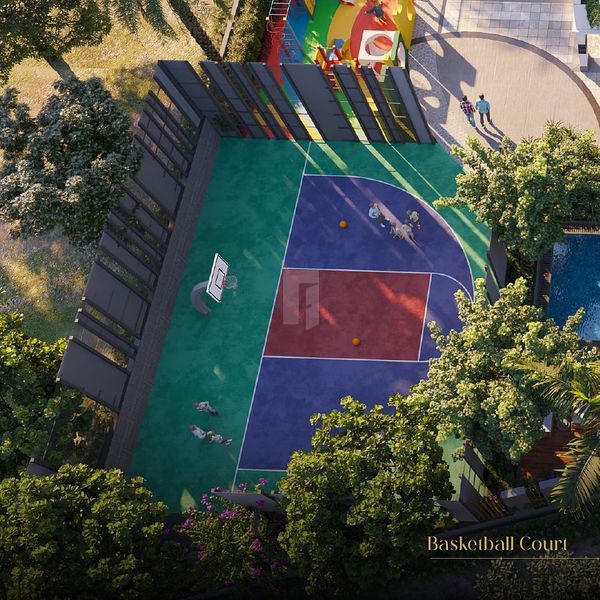 Basketball court at SreeChaitanya Urban Abode, highlighting properties for sale in Hyderabad.